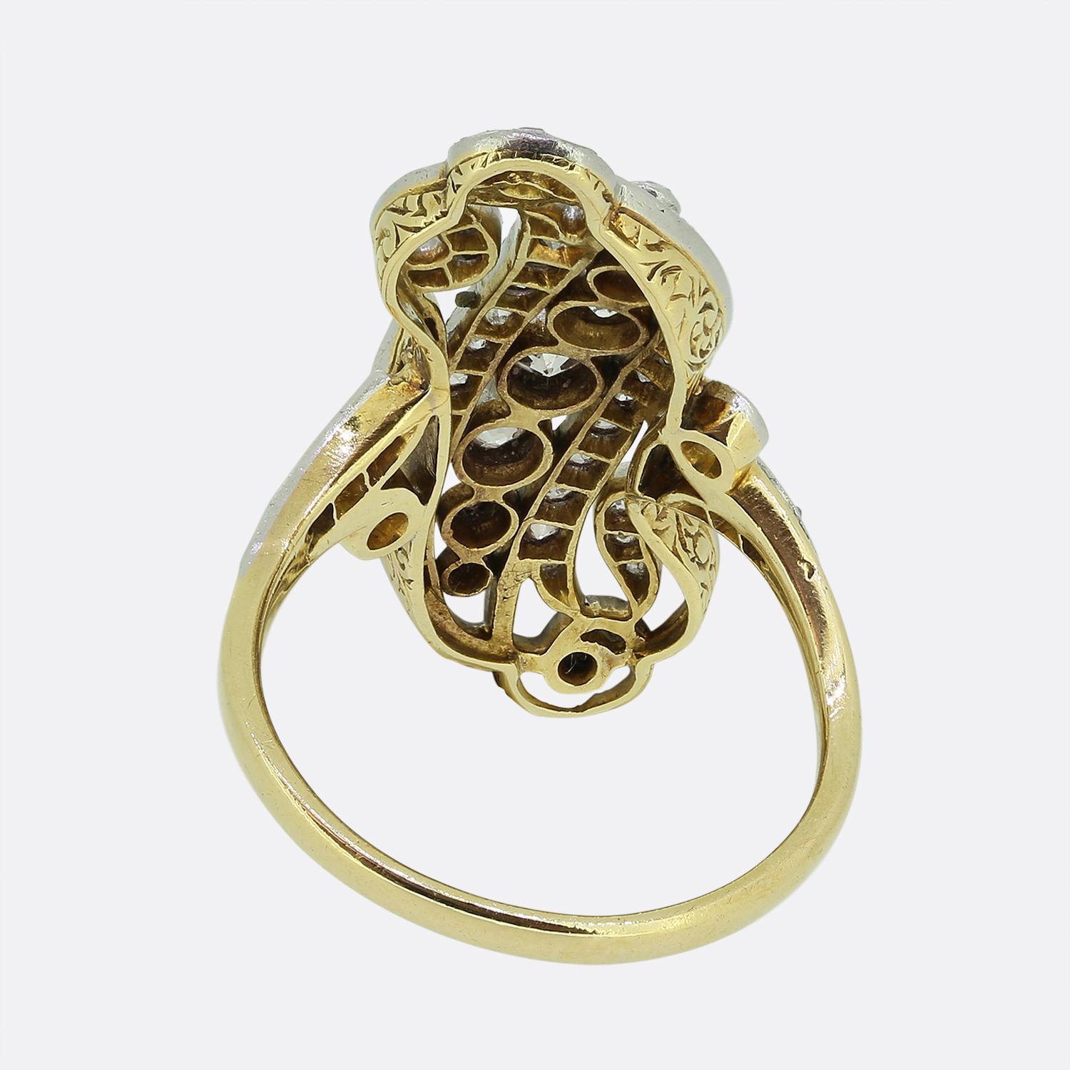 Antique Diamond Dress Ring In Good Condition For Sale In London, GB