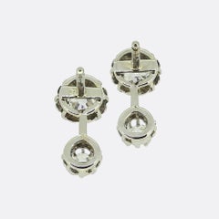 Antique Diamond Drop Diamond Earrings