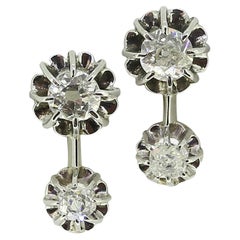 Antique Diamond Drop Diamond Earrings