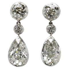 Antike Diamant-Tropfen-Ohrringe, 11,65 Karat, um 1810