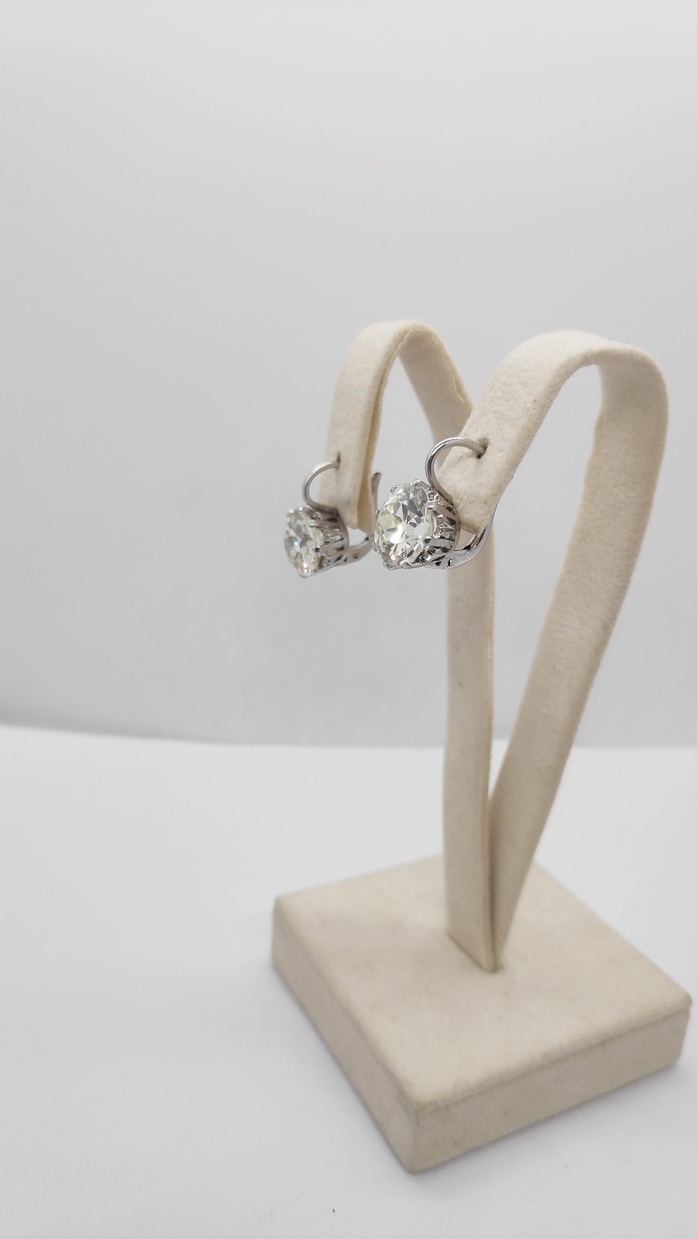 Taille vieille Europe Boucles d'oreilles anciennes en diamant en vente