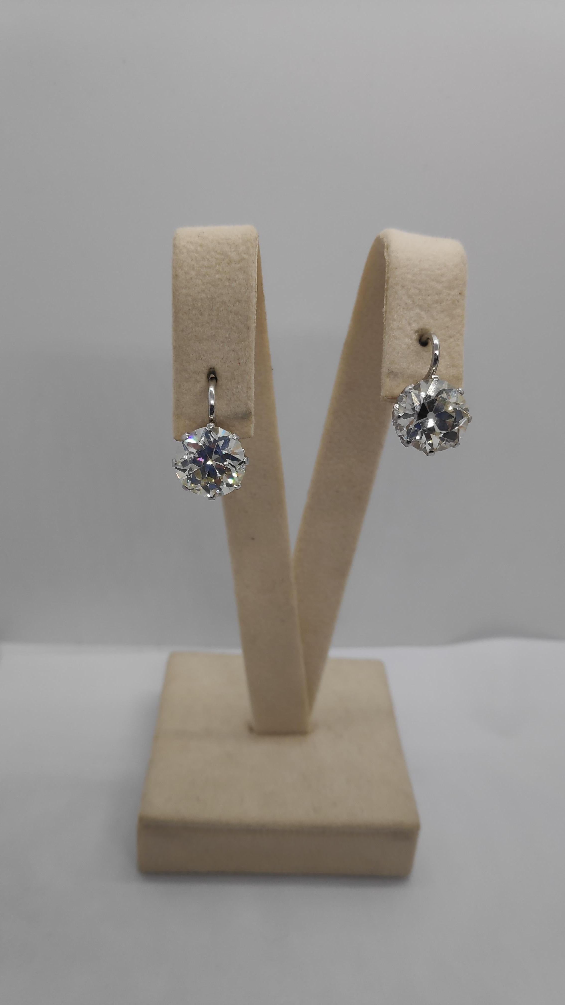 Women's or Men's Antique Diamond Earrings For Sale