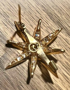 Diamond Star Antique Brooch Pendant, Circa 1910-1925