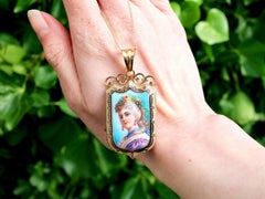 Antique Diamond Enamel and 18k Yellow Gold Pendant / Locket, circa 1865