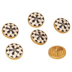 Antiguo botón de esmalte Diamante natural Gemelos victorianos o  abrigo