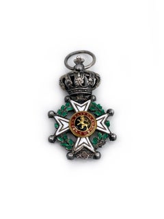 Antique Diamond Enamel Cross Medal Knight Order Of Leopold