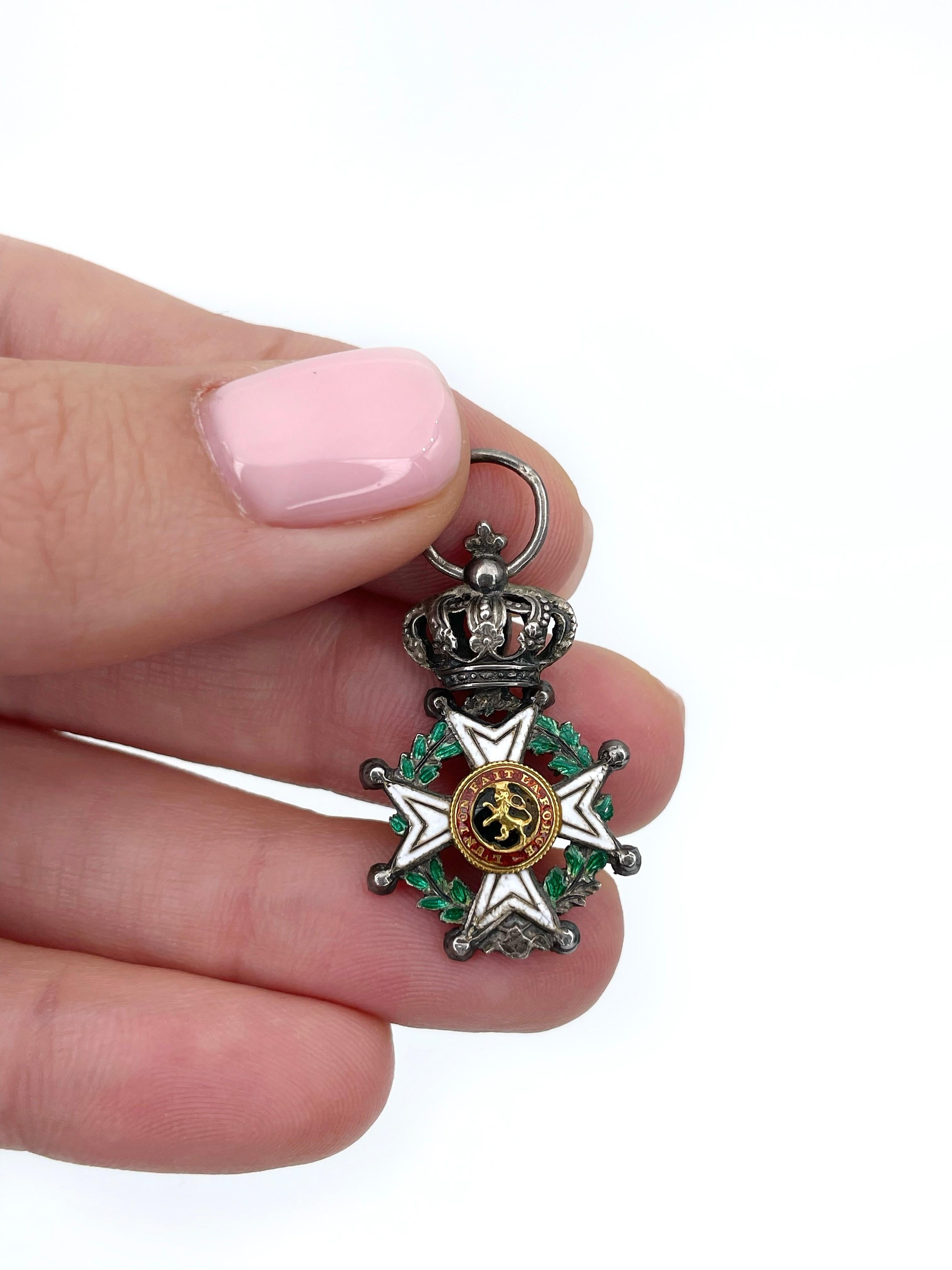 Antique Diamond Enamel Cross Medal Knight Order Of Leopold 2