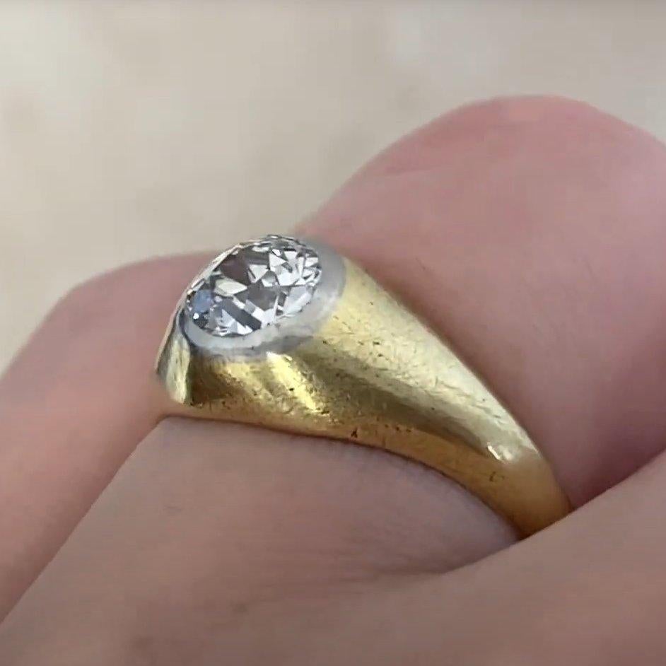 Antiker Diamant-Verlobungsring (ca. 0,70 Karat), Platin & 14k Gelbgold Damen im Angebot