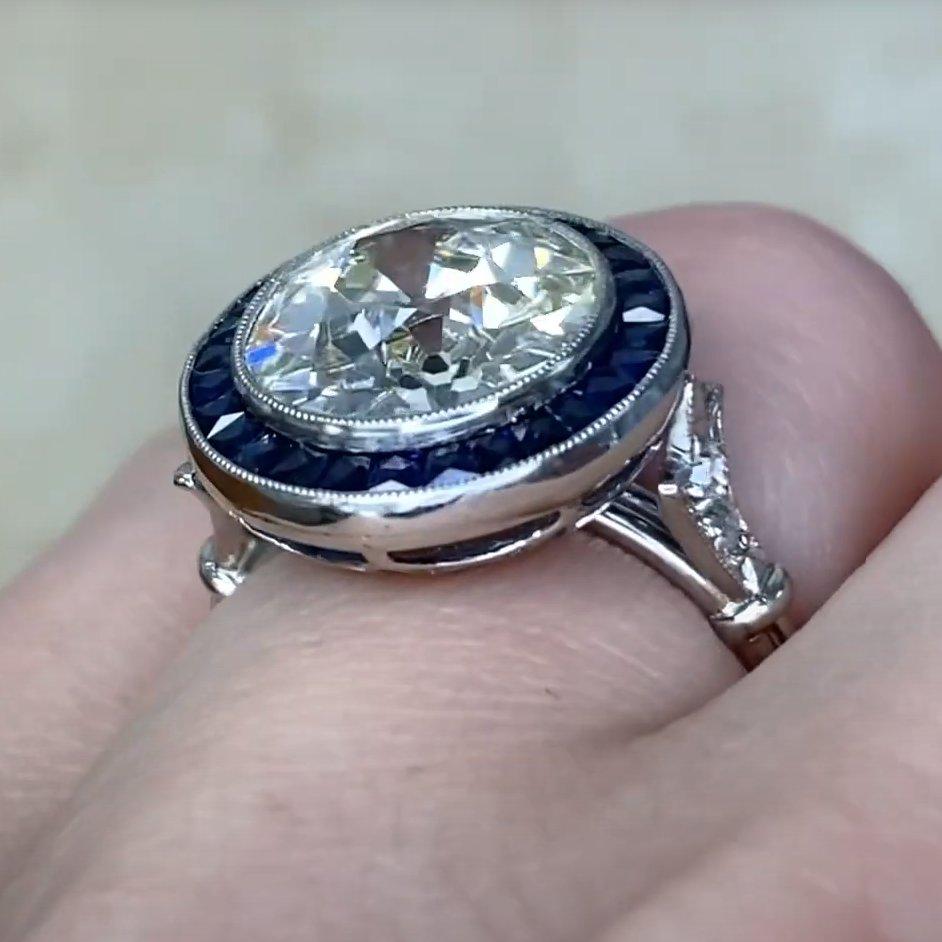 Antiker Diamant-Verlobungsring mit alteuropäischem Schliff (ca. 4,20 Karat), Platin im Zustand „Hervorragend“ im Angebot in New York, NY