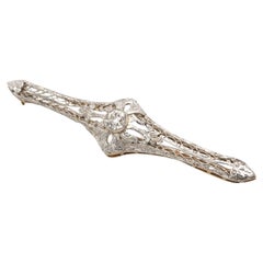 Antique Diamond Filigree Brooch