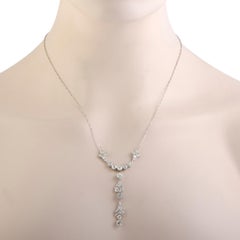 Antique Diamond Filigree Platinum Pendant Necklace