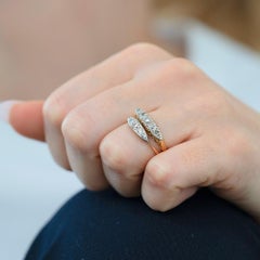 Antique Diamond Five-Stone 18ct Gold Platinum Ring