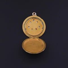 Antique Diamond Fleur de Lis Locket of 10k Gold, Circa 1890-1900