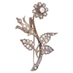 Antique Diamond Flower Brooch