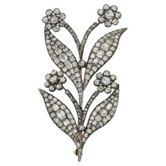Antiguo broche flor de diamantes