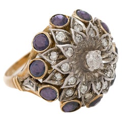 Antiker Diamant-Blumen-Cocktailring