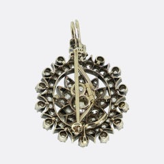 Antique Diamond Flower Pendant Brooch