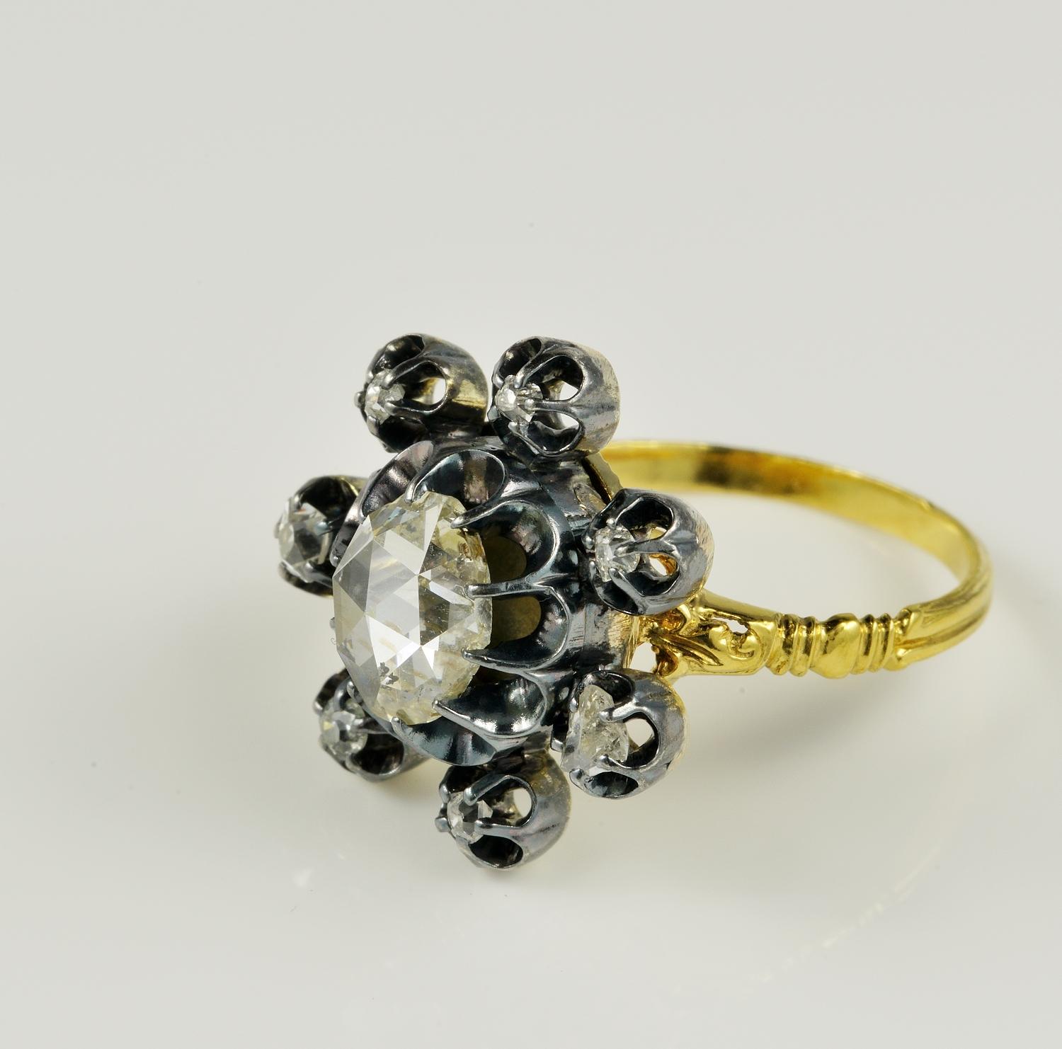 antique diamond flower rings