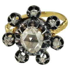 Antique Diamond Flower Ring, circa 1800