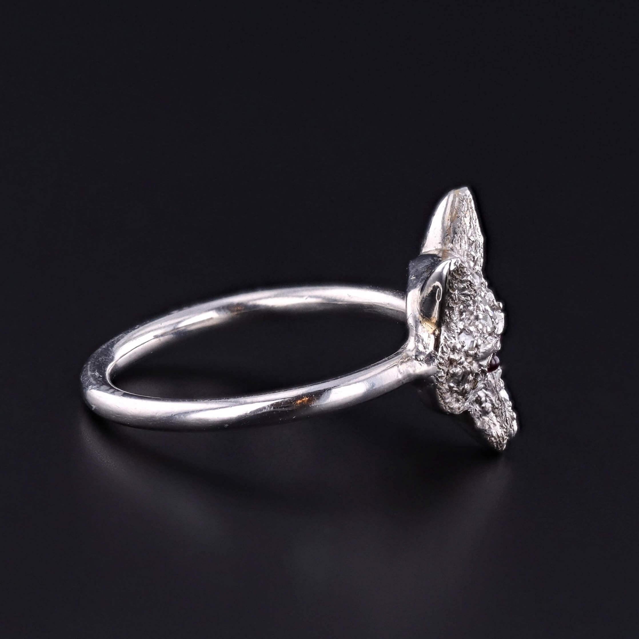 Anello Fox con diamante antico di platino In condizioni buone in vendita a Lewisburg, PA