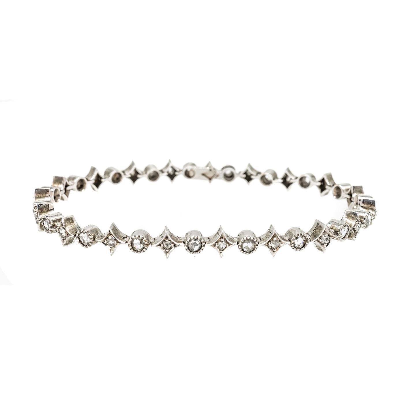 Antique Diamond Fringe Tiara Necklace, Silver Upon Gold, circa 1910 For