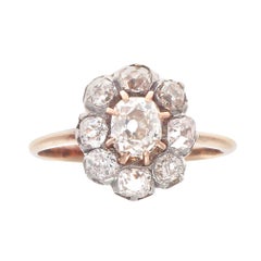 Antique Diamond Gold Cluster Ring