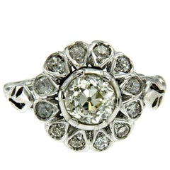 Antique Diamond Gold Cluster Ring