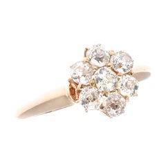 Antique Diamond Gold Cluster Ring