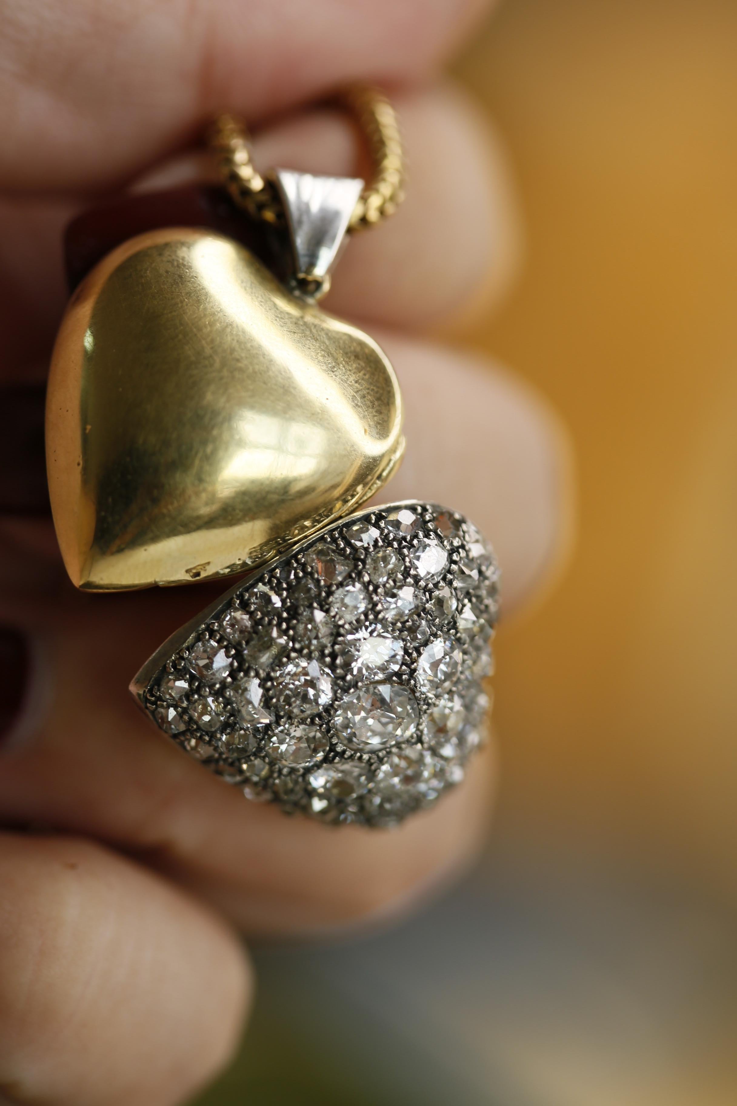 vintage diamond heart necklace