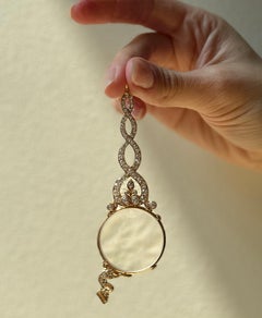 Antique Diamond Gold Lorgnette Pendant