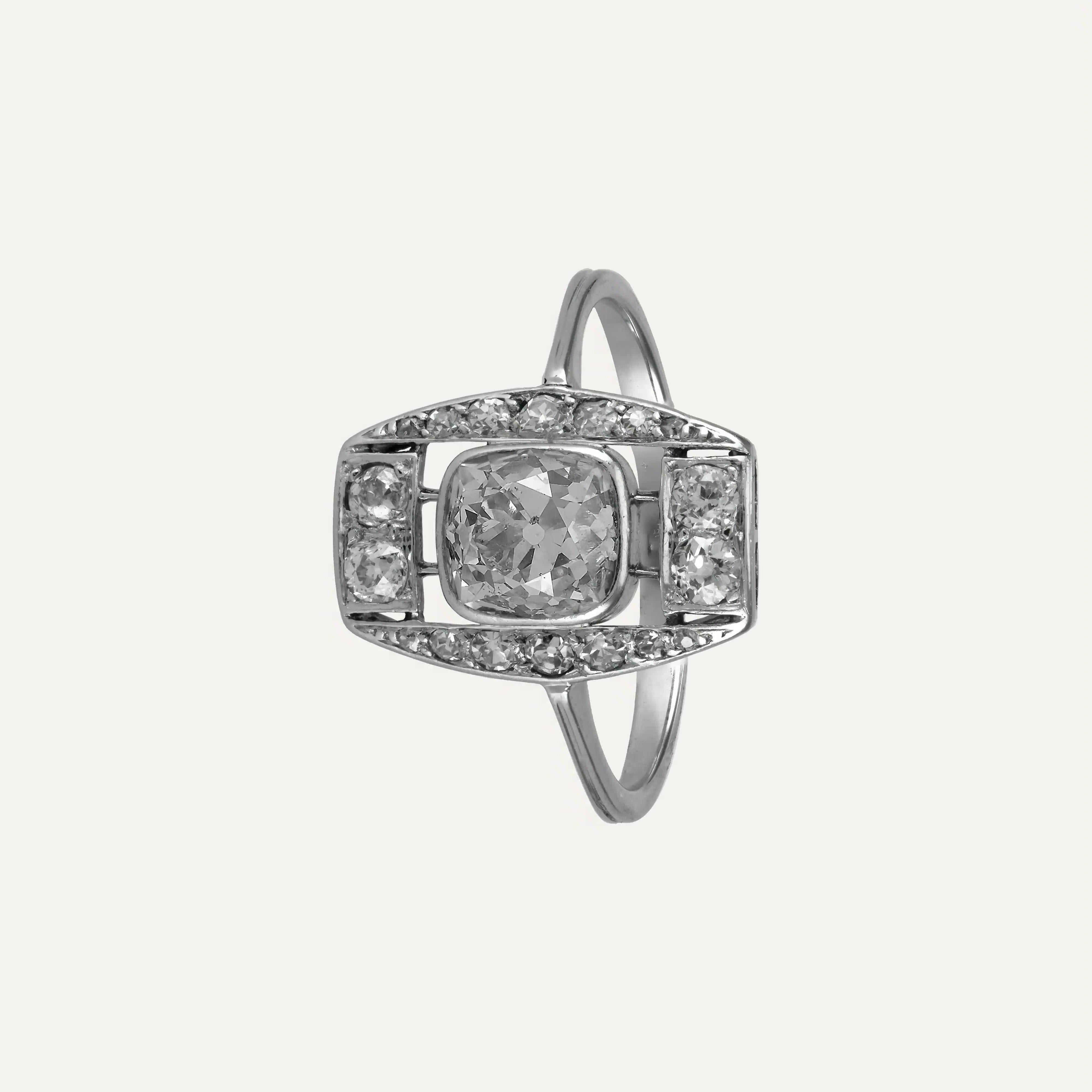 Antiker Diamant-Goldring (Art déco) im Angebot