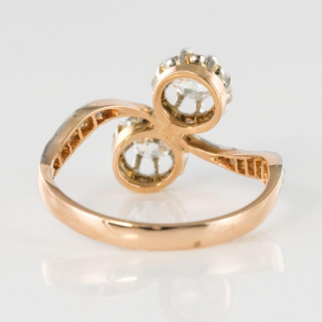 Women's Antique Diamond Gold Toi et Moi Ring