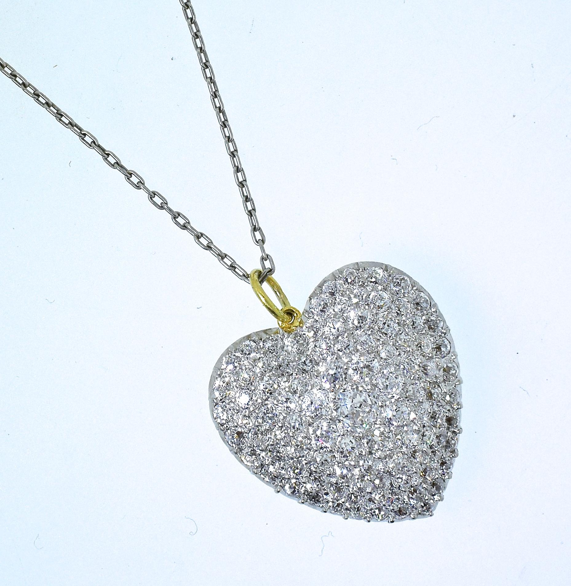 antique diamond heart necklace