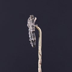 Antique Diamond Lion Stickpin of Silver and Gold