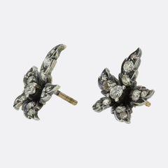 Antique Diamond Maple Leaf Earrings
