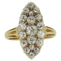 Antiker Diamant-Ring Navette