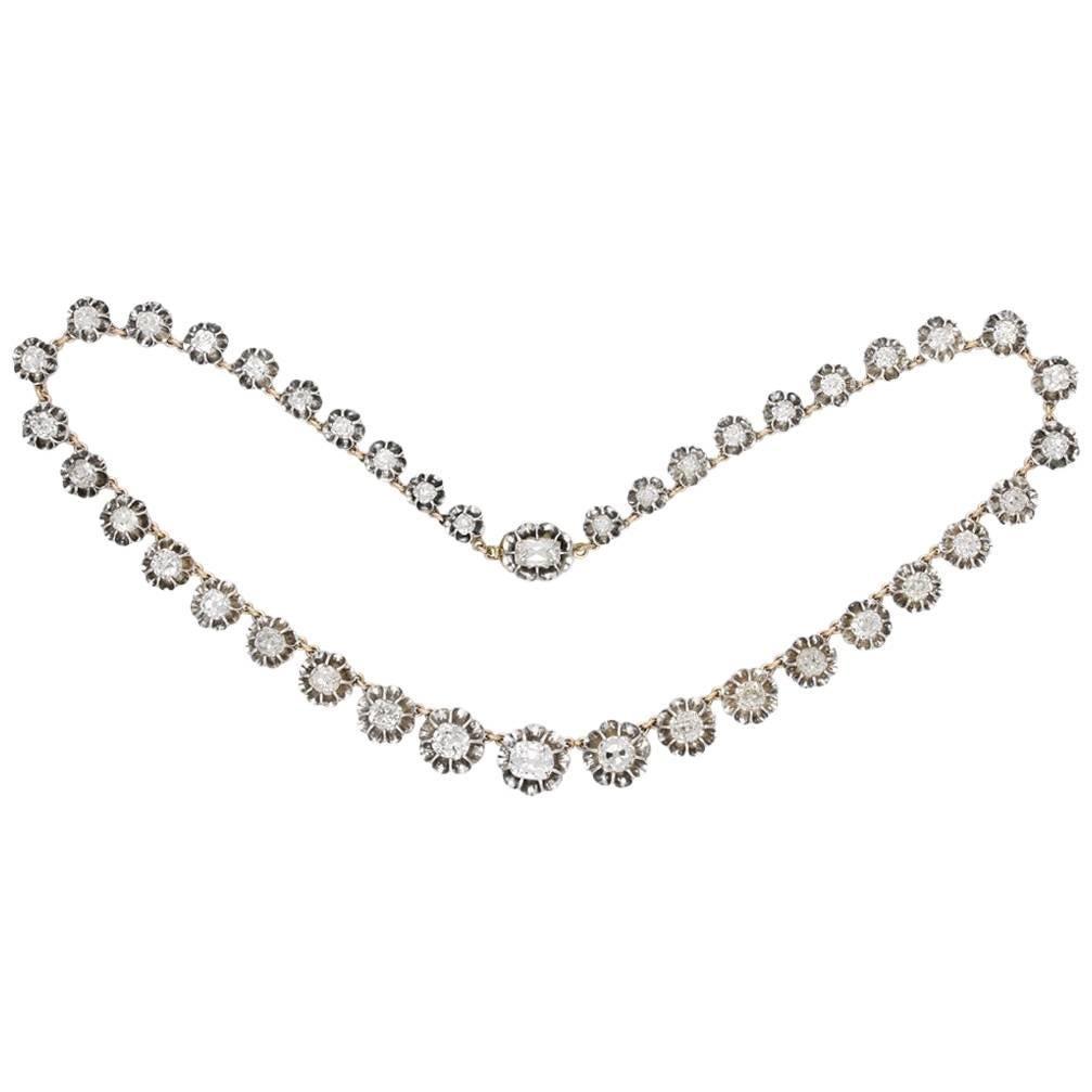 Antique Diamond Necklace, circa 1880 For Sale