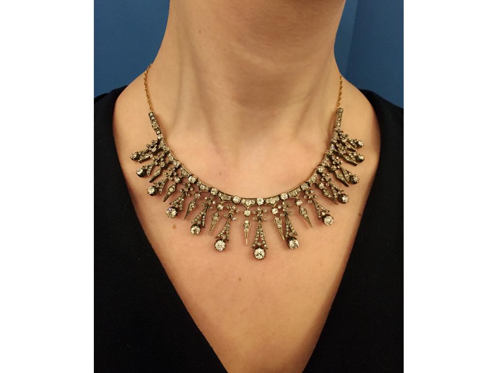 Collier / diadème français ancien en diamants, c. 1890 1