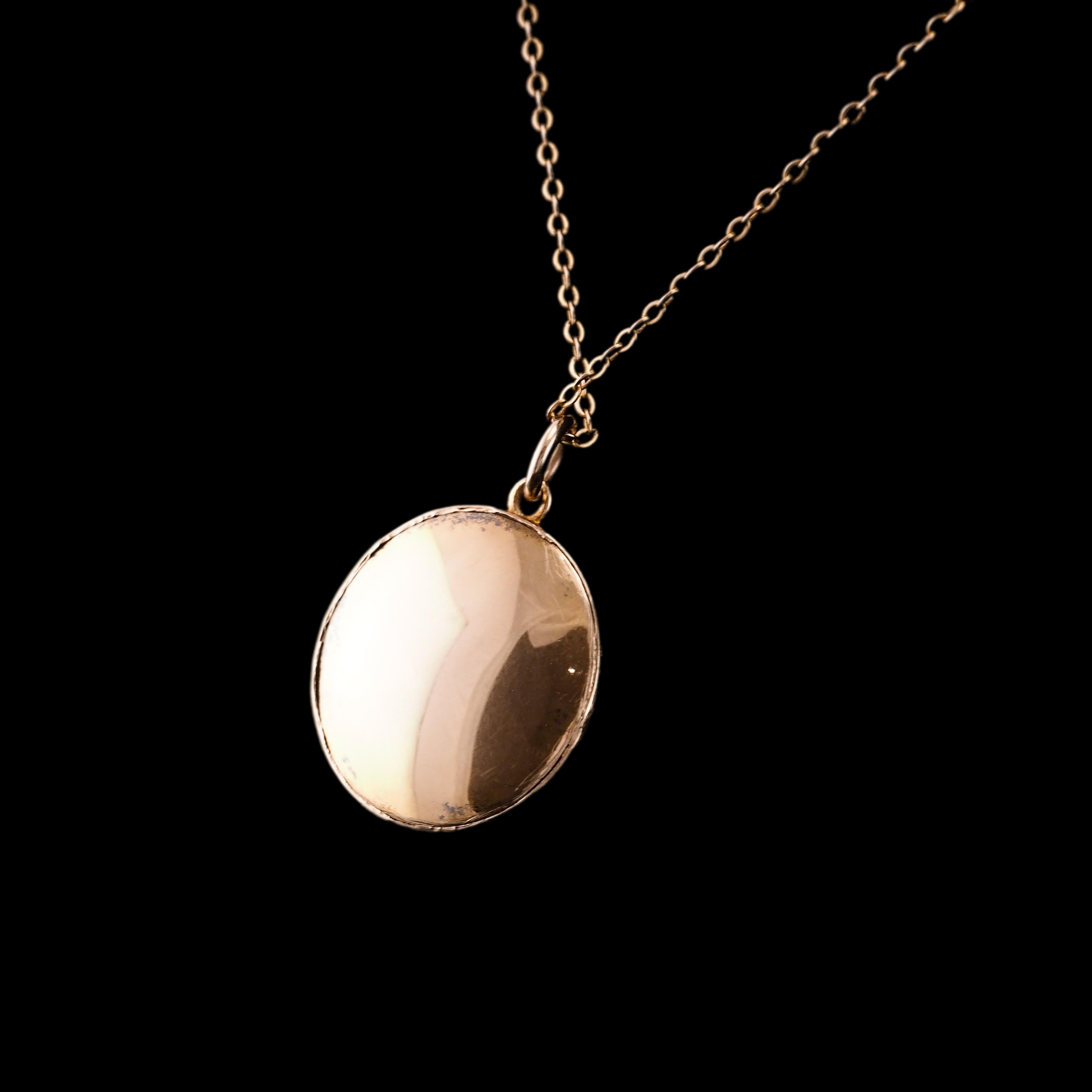 Antique Diamond, Pearl and Blue Enamel 9ct Gold Pendant Necklace - c.1900 1