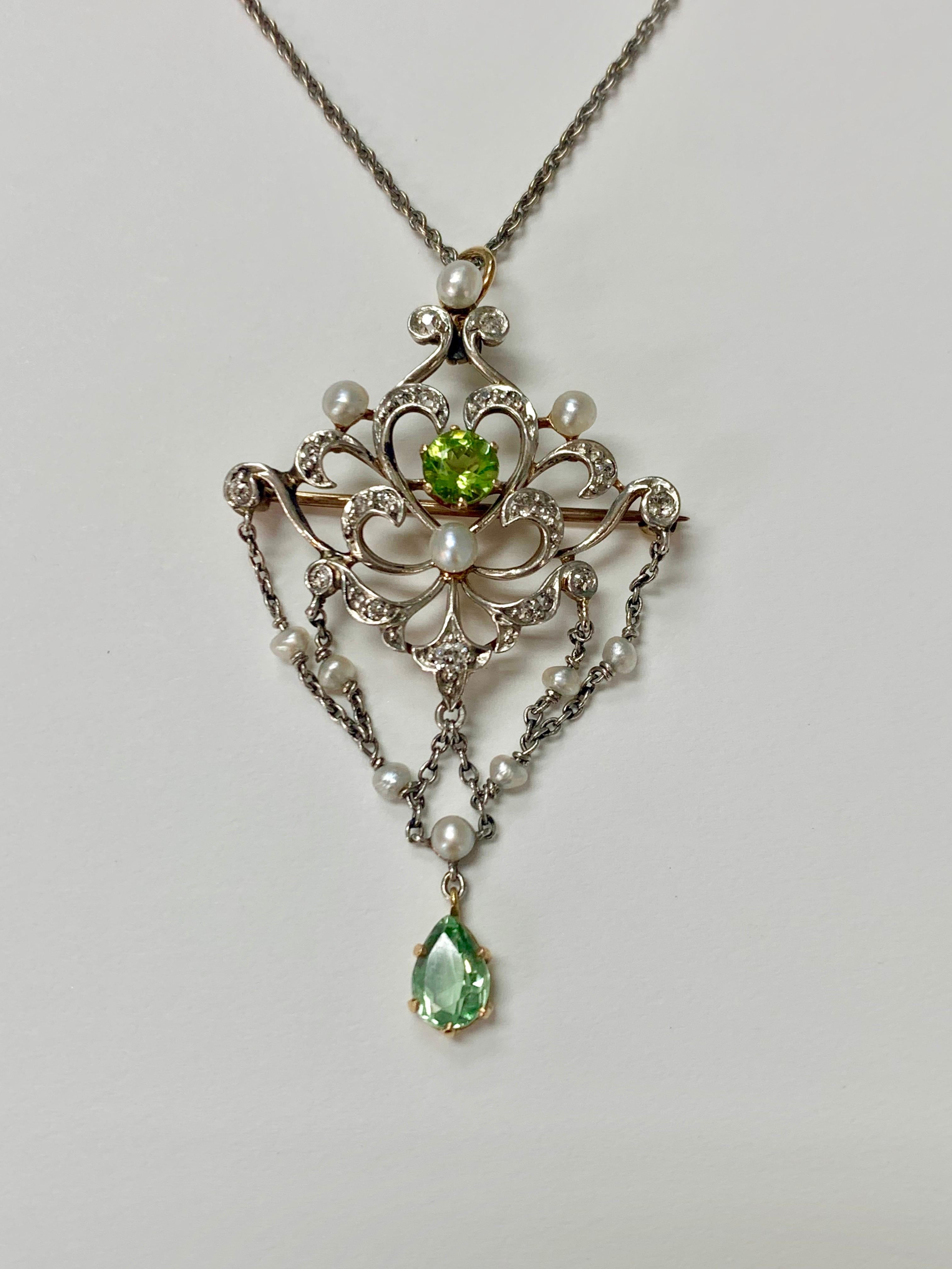 antique peridot necklace