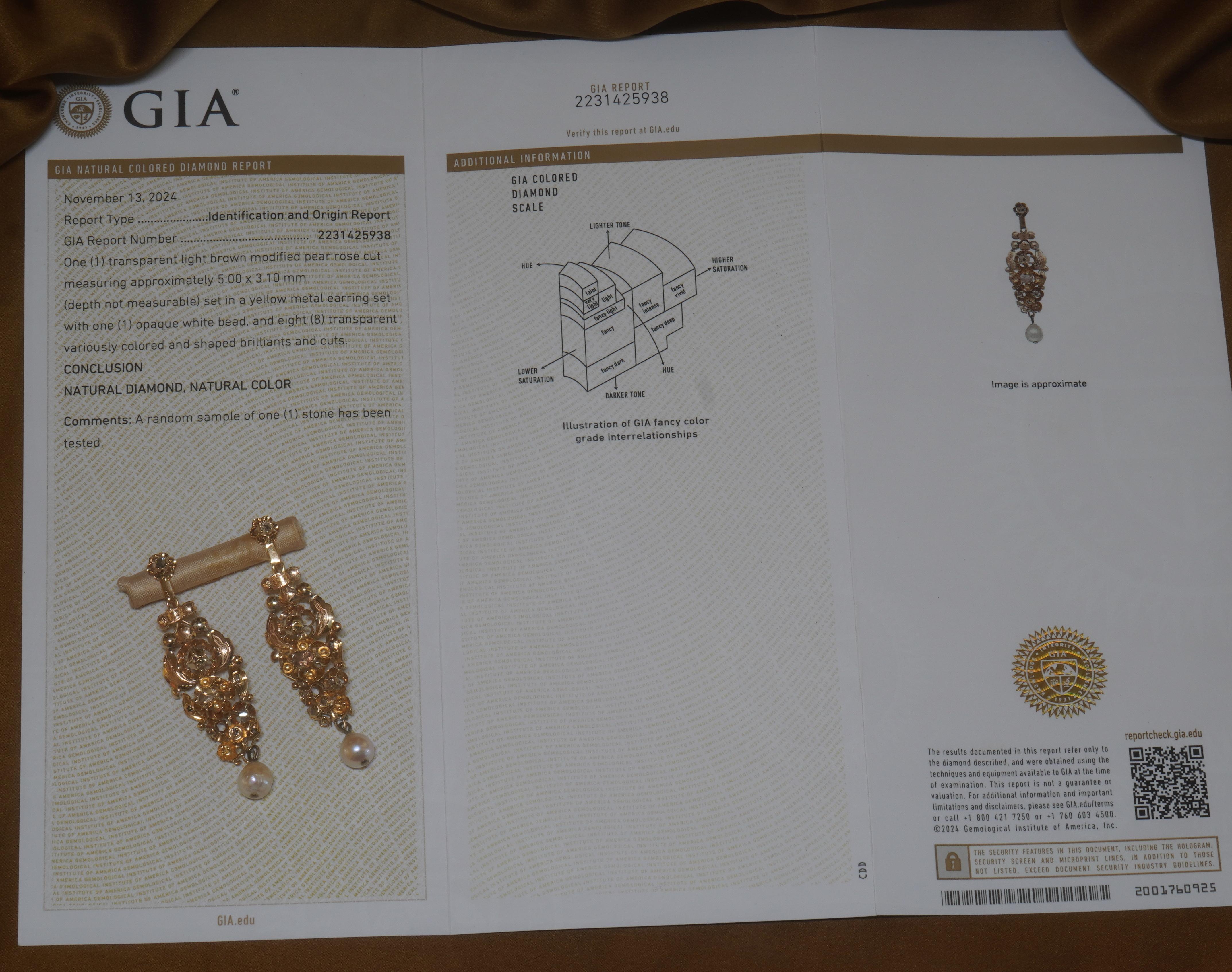 Old South Jewels proudly presents.... LUXURY.   1700s ANTIQUE 14K GOLD, PEARL, DIAMOND, RUBY EARRINGS AND BOX!    Saltwater Pearls and Antique Rose Cut Diamonds....Stunning!   Authentic Antiques Almost 200 Years Old.

These Look Like The Enchanting