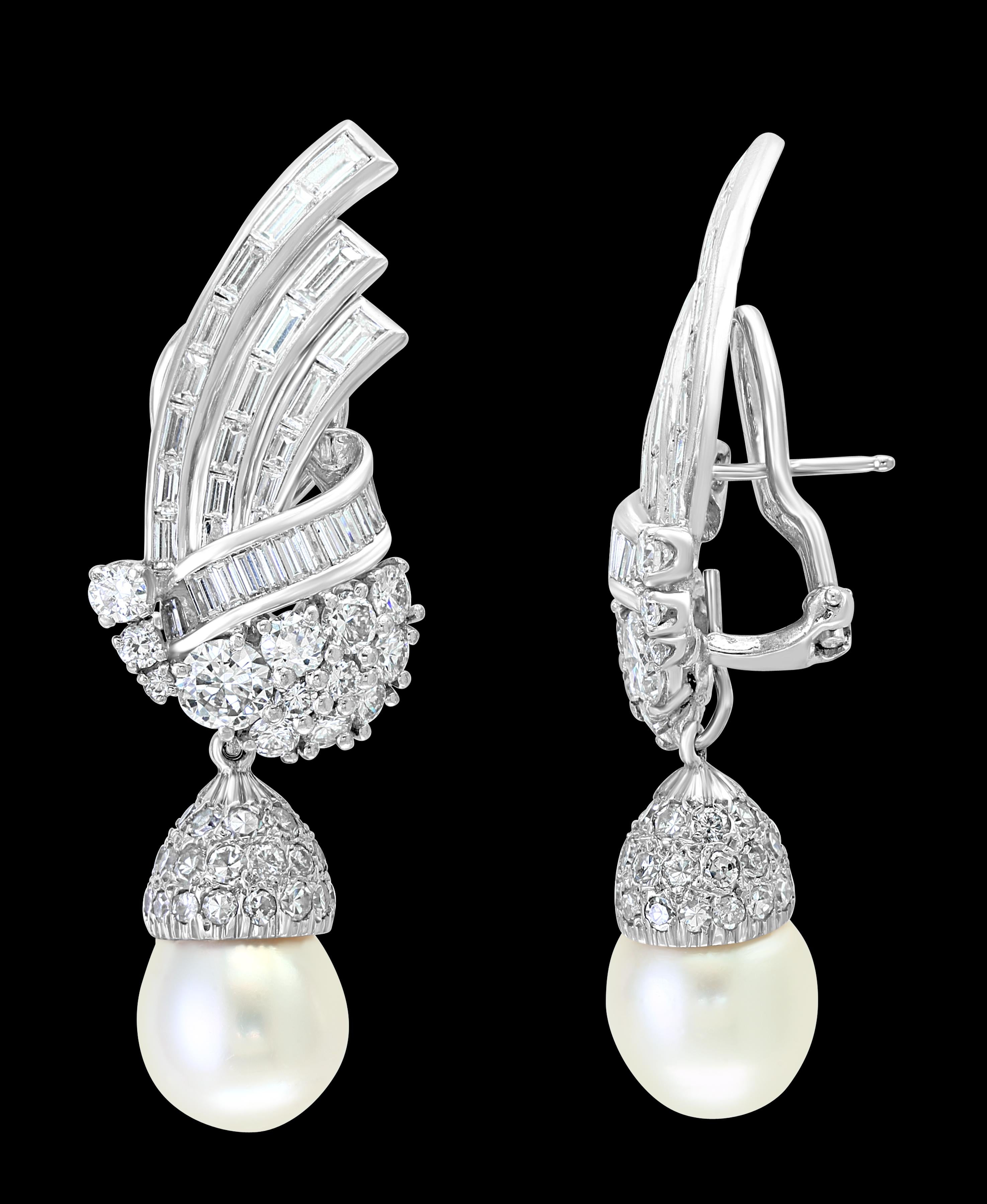 Antique Diamond Pearl Suite in 18 Karat White Gold, Bridal, Estate For Sale 3