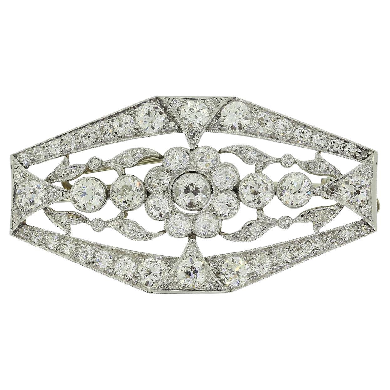 Antique Diamond Plaque Brooch