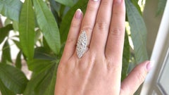 Antique Diamond Platinum 18 Karat Yellow Gold Navette Ring