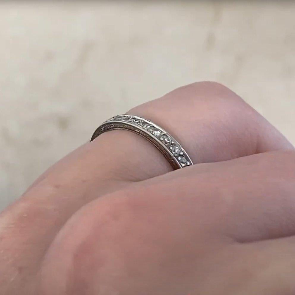 Single Cut Antique Diamond Platinum Eternity Band, Circa 1920 For Sale