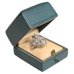 Platinum Art Deco Diamond Ring. Old Euro Cut Diamond Ring. Engraving Filigree