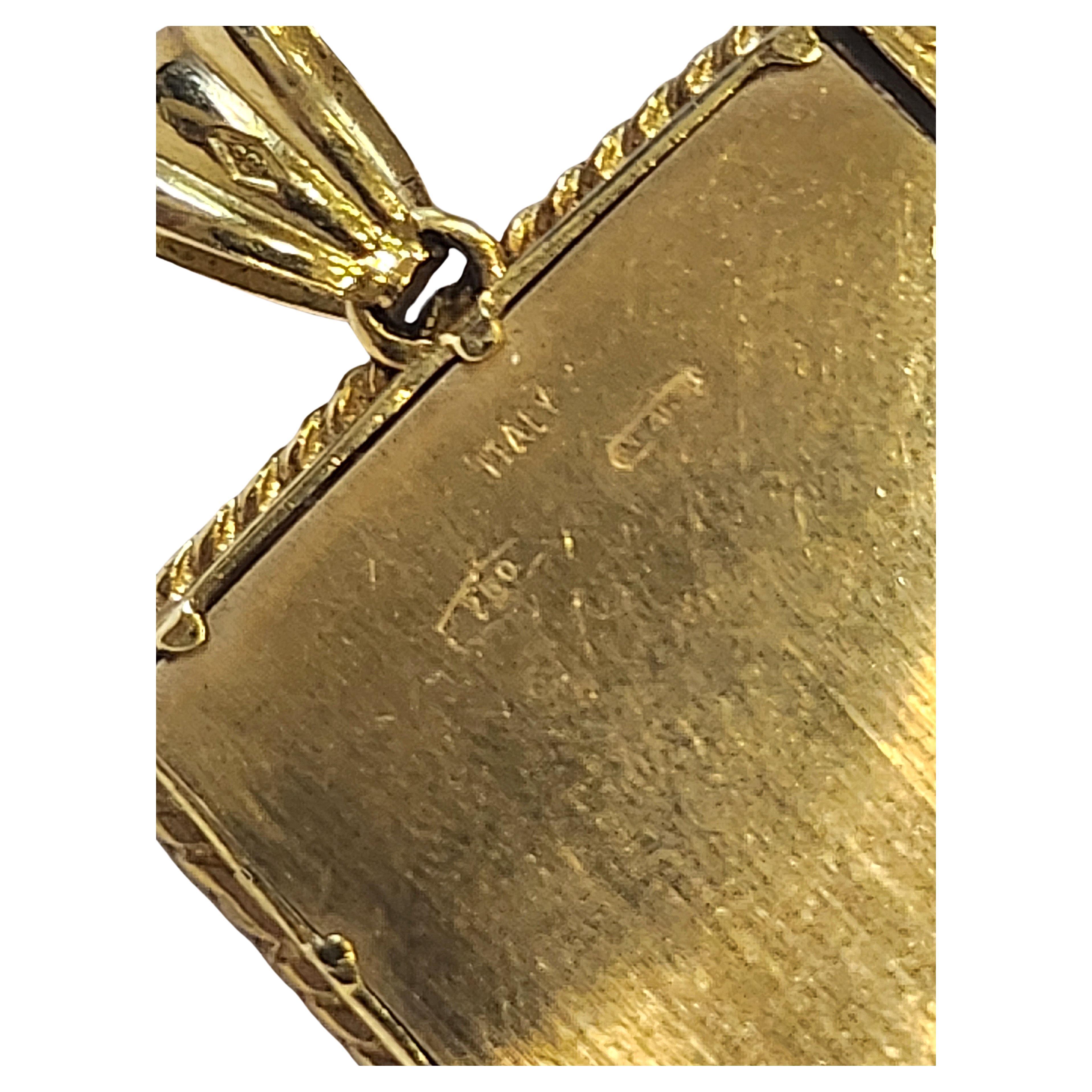Pendentif en or avec portrait en diamant antique en vente 3