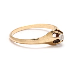 Antiker Diamantring, 14k Gelbgold, Ring Größe 6