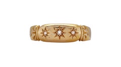 Antique Diamond Ring, British Hallmarked Chester 1902, 18K Yellow Gold