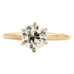 Anello con diamante antico in oro giallo 14k